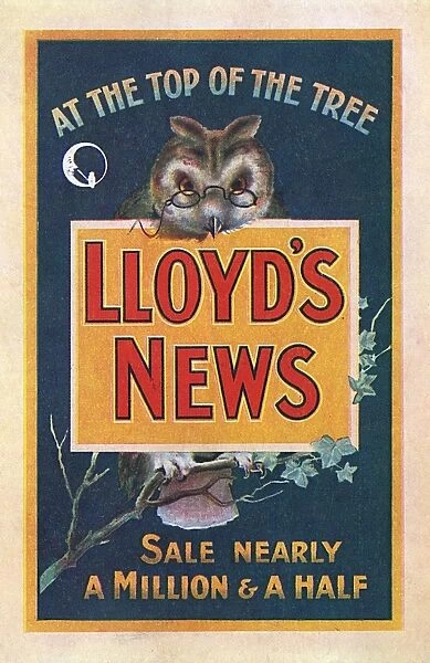 Advertising postcard - Lloyds News - At the Top of the Tree