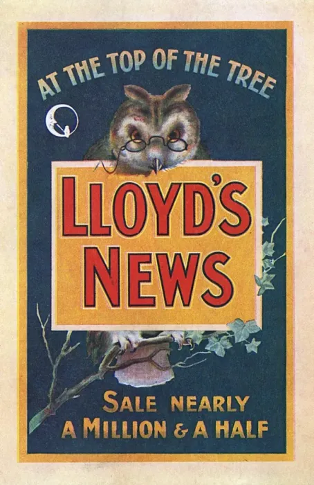 Framed Print : Advertising postcard - Lloyds News - At the Top of the Tree Framed Print : Advertising postcard - Lloyds News - At the Top of the Tree