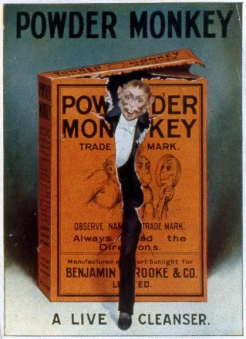 Framed Print : Advertisement for Powder Monkey cleaning powder Framed Print : Advertisement for Powder Monkey cleaning powder