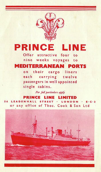 Advert, Prince Line to Mediterranean Ports
