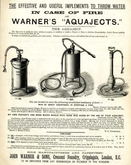 Framed Print : Advertising publicity leaflet, Warners Aquajects Framed Print : Advertising publicity leaflet, Warners Aquajects
