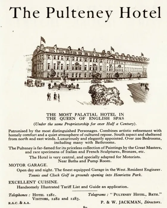 Framed Print : Advert, The Pulteney Hotel, Bath Framed Print : Advert, The Pulteney Hotel, Bath