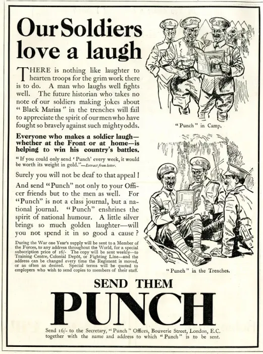 Framed Print : Advert for Punch Magazine, WW1 Framed Print : Advert for Punch Magazine, WW1