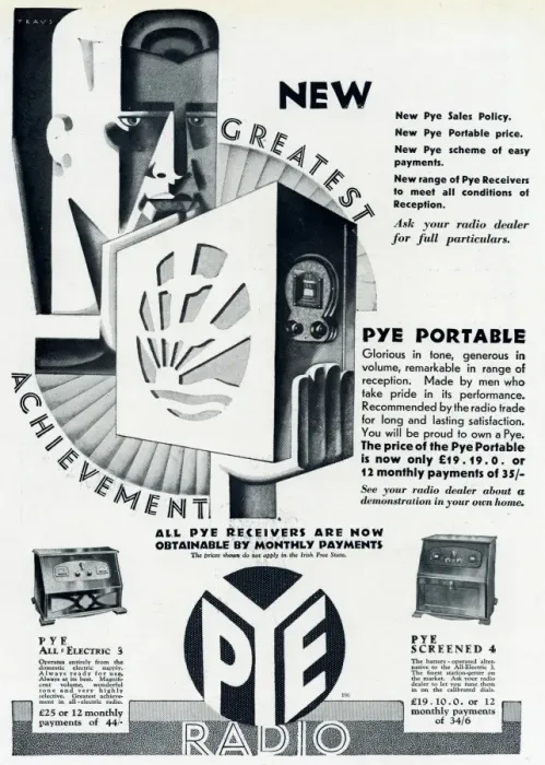 Framed Print : Advert for Pye Portable Radio 1930 Framed Print : Advert for Pye Portable Radio 1930