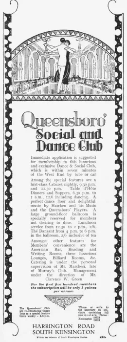 Framed Print : Advert for the Queensboro Social and Dance Club, London Framed Print : Advert for the Queensboro Social and Dance Club, London
