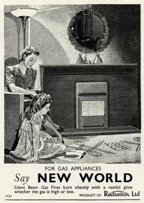 Framed Print : Advert for Radiation gas appliances 1947 Framed Print : Advert for Radiation gas appliances 1947