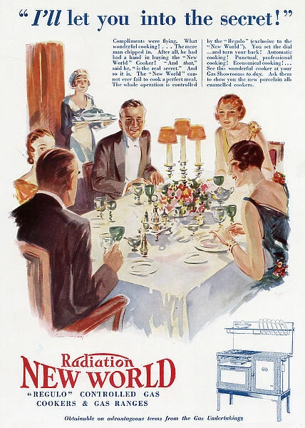Advert for the Radiation New World Gas Cooker