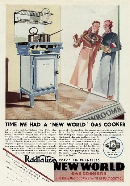 Advert for the Radiation New World Gas Cooker 1933