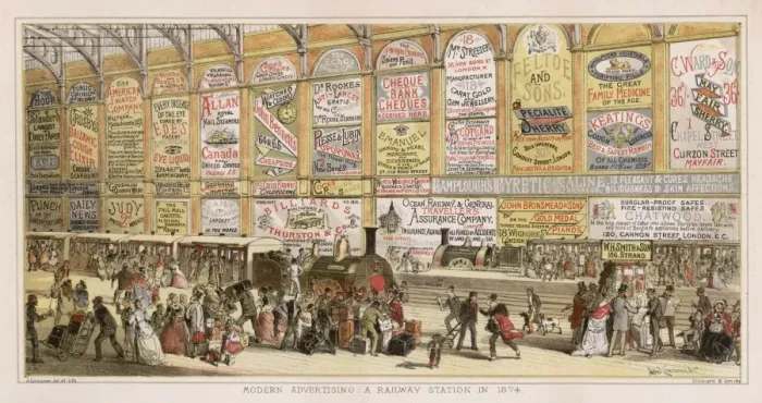 Framed Print : Advert / Railway Station Framed Print : Advert / Railway Station