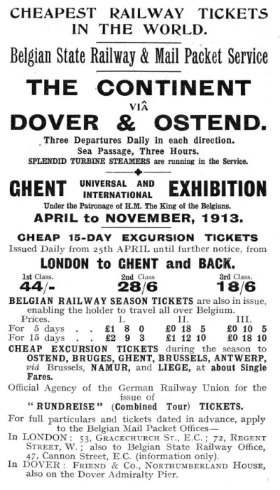 Framed Print : Advertisement for railway tickets to Ghent Exhibition Framed Print : Advertisement for railway tickets to Ghent Exhibition