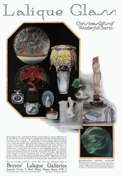 Advert for Rene Lalique Glass 1928