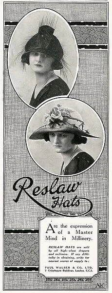 Advert for Reslaw womens hats 1924