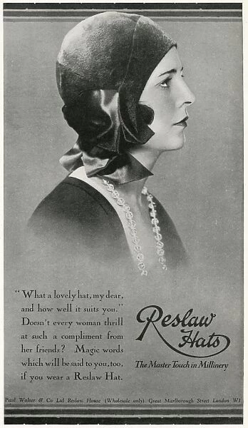 Advert for Reslaw womens hats 1929