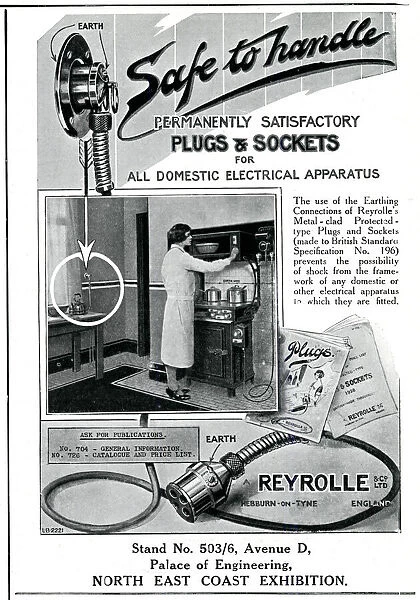 Advert for Reyrolle electric plug & sockets 1929