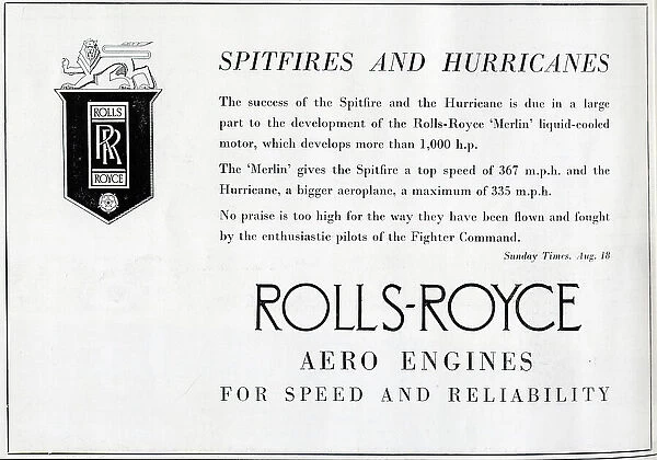 Advert for Rolls-Royce