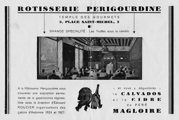 Advert for Rotisserie Perigourdine, 1930, Paris