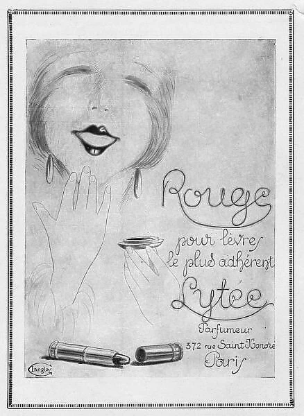 Advert for Rouge lipstick by Lytee, 1925, Paris