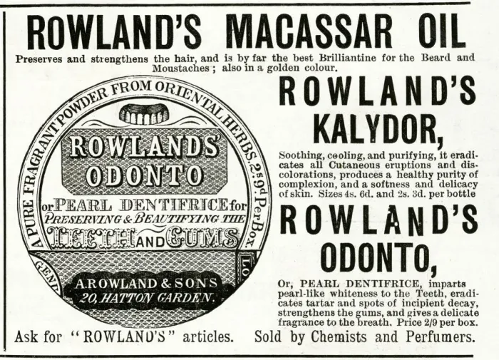 Framed Print : Advert for Rowlands Macassar Oil 1890 Framed Print : Advert for Rowlands Macassar Oil 1890