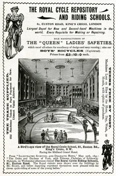 Framed Print : Advert for Royal Cycle Repository and Riding School 1896 Framed Print : Advert for Royal Cycle Repository and Riding School 1896