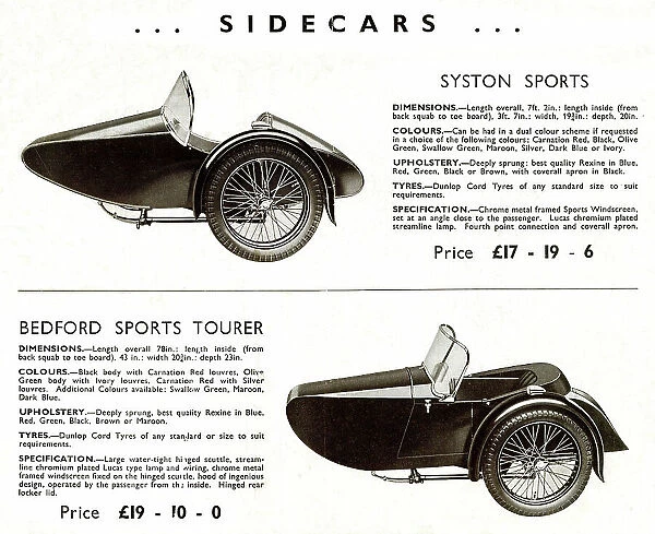 Advert, Rudge-Whitworth Motor Cycle Sidecars