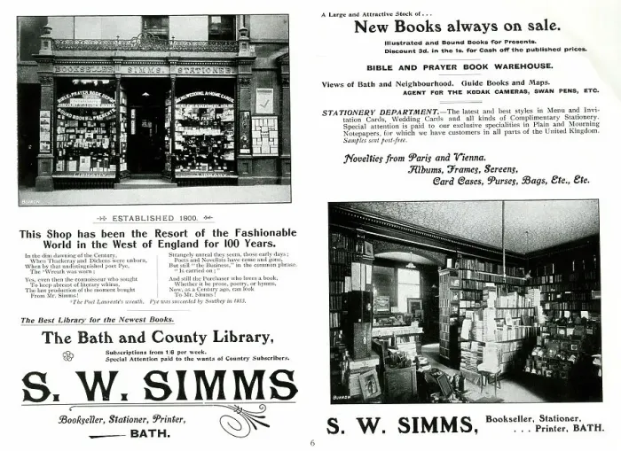 Framed Print : Advert for S. W. Simms, Booksellers and Stationers, Bath Framed Print : Advert for S. W. Simms, Booksellers and Stationers, Bath