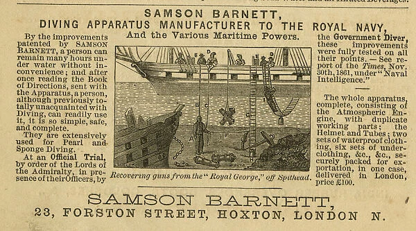 Advert, Samson Barnett Diving Apparatus