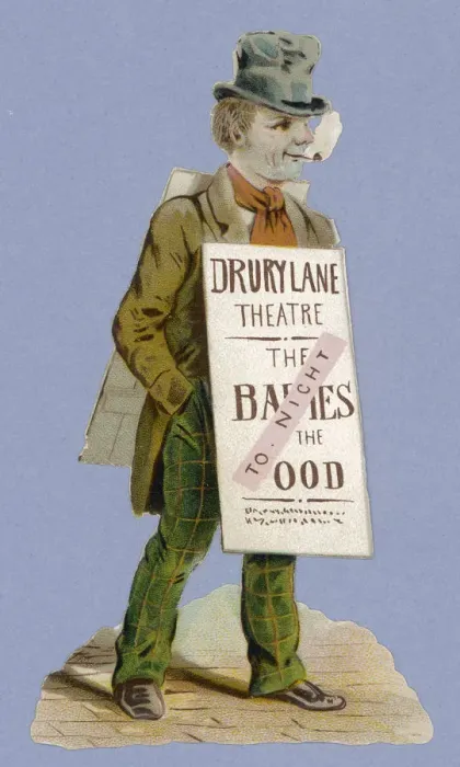 Framed Print : ADVERT / SANDWICH MAN 19C Framed Print : ADVERT / SANDWICH MAN 19C