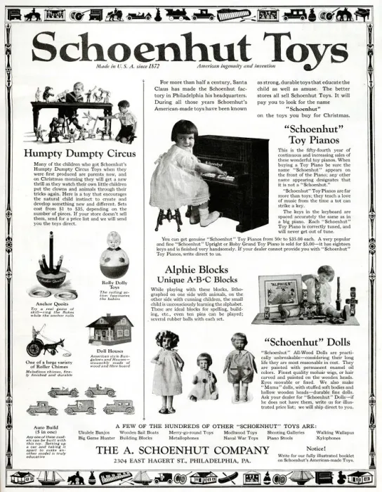 Framed Print : Advert, Schoenhut Toys Framed Print : Advert, Schoenhut Toys