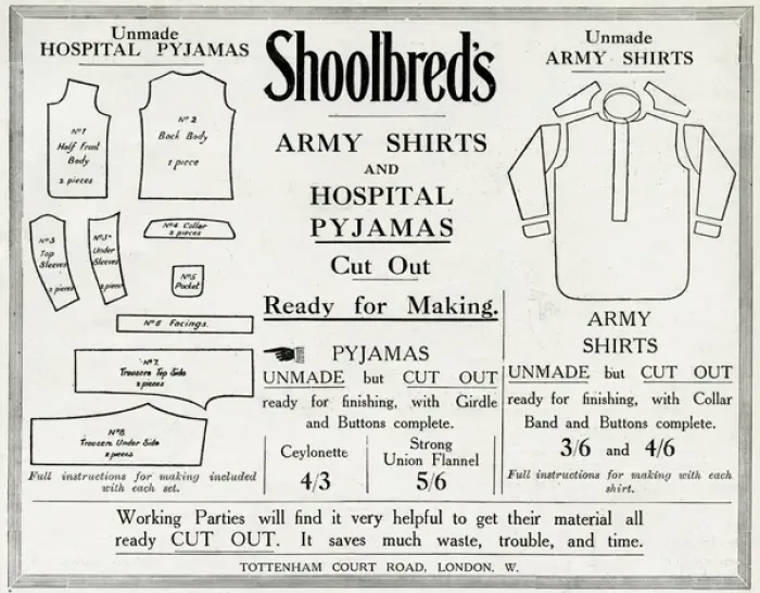 Framed Print : Advert for Schoolbreds army shirts and pyjamas 1915 Framed Print : Advert for Schoolbreds army shirts and pyjamas 1915