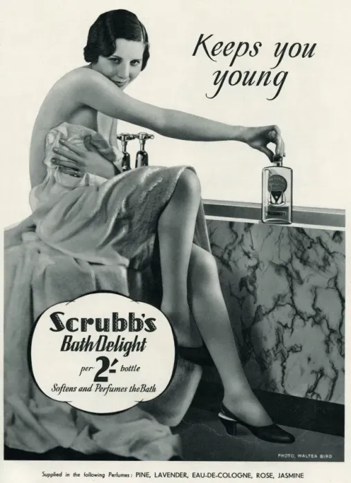 Framed Print : Advert by Scrubbs bath lotion 1934 Framed Print : Advert by Scrubbs bath lotion 1934