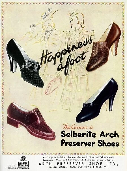 Advert for Selberite Arch Preserver shoes 1941