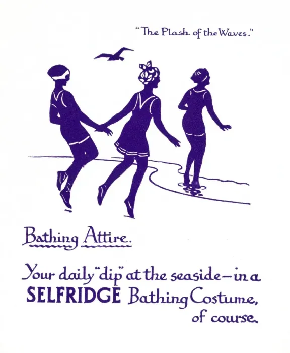 Framed Print : Advertisement for Selfridge bathing costumes Framed Print : Advertisement for Selfridge bathing costumes