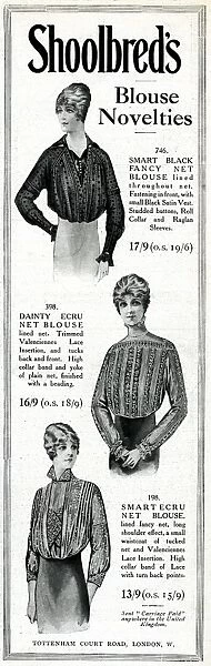Advert for Shoolbreds blouses 1914