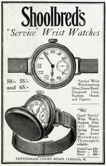 Framed Print : Advert for Shoolbreds wristwatch 1915 Framed Print : Advert for Shoolbreds wristwatch 1915