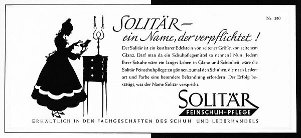 Advertisement for Solit䲠Fine Shoe Care
