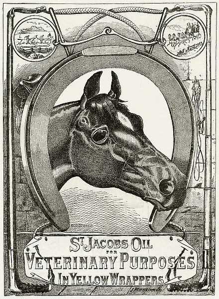Advert for St Jacobs Oil in yellow wrappers 1888