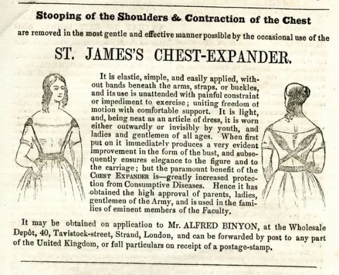 Framed Print : Advertisement, St Jamess Chest Expander Framed Print : Advertisement, St Jamess Chest Expander