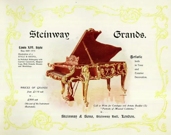 Framed Print : Advert, Steinway Grand Pianos, London Framed Print : Advert, Steinway Grand Pianos, London