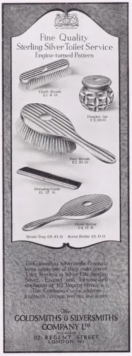 Framed Print : Advert for Sterling toilet Service from Goldsmiths Framed Print : Advert for Sterling toilet Service from Goldsmiths