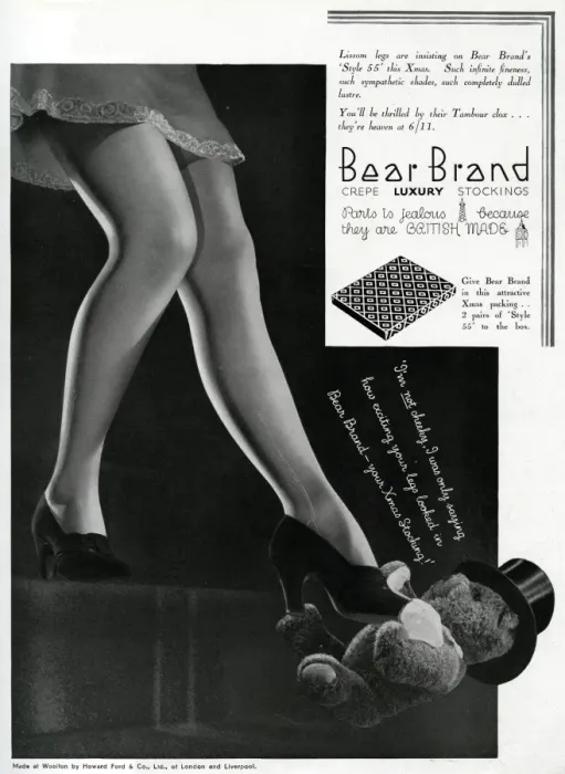 Framed Print : Advert for Stockings by Bear Brand 1933 Framed Print : Advert for Stockings by Bear Brand 1933