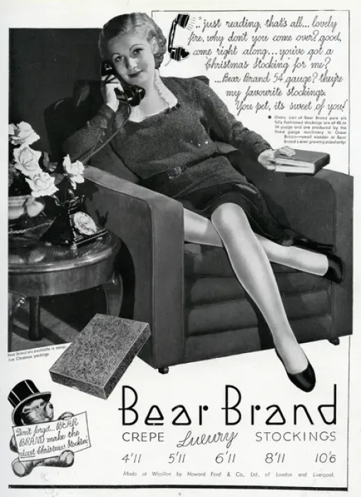 Framed Print : Advert for Stockings by Bear Brand 1934 Framed Print : Advert for Stockings by Bear Brand 1934