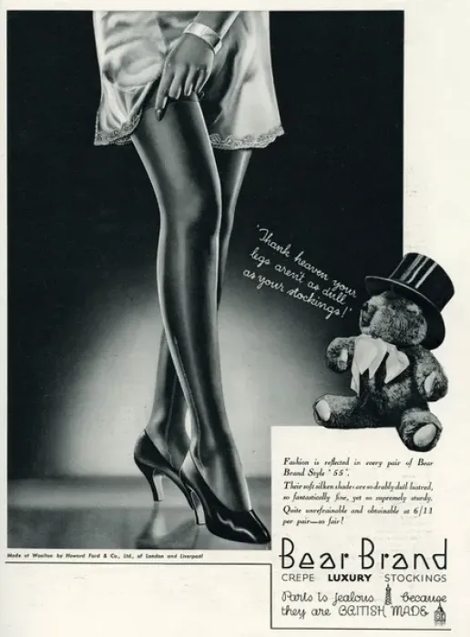 Framed Print : Advert for Stockings by Bear Brand 1934 Framed Print : Advert for Stockings by Bear Brand 1934
