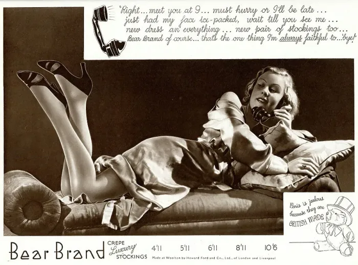 Framed Print : Advert for Stockings by Bear Brand 1934 Framed Print : Advert for Stockings by Bear Brand 1934