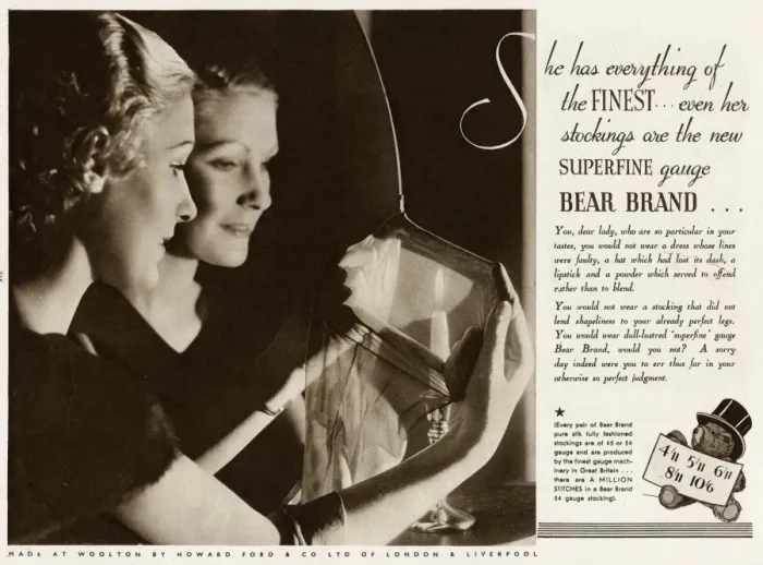 Framed Print : Advert for Stockings by Bear Brand 1935 Framed Print : Advert for Stockings by Bear Brand 1935