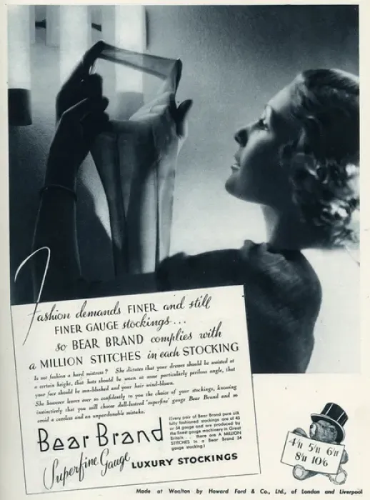 Framed Print : Advert for Stockings by Bear Brand 1935 Framed Print : Advert for Stockings by Bear Brand 1935