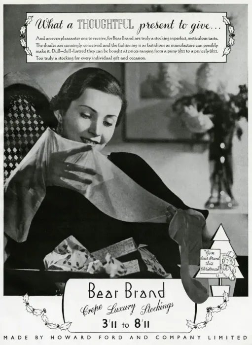 Framed Print : Advert for Stockings by Bear Brand 1936