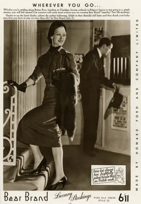 Framed Print : Advert for Stockings by Bear Brand 1936 Framed Print : Advert for Stockings by Bear Brand 1936