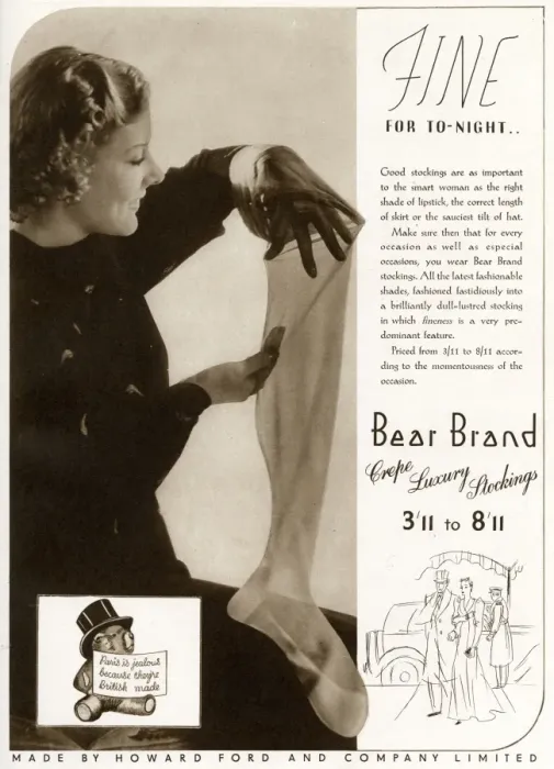 Framed Print : Advert for Stockings by Bear Brand 1937 Framed Print : Advert for Stockings by Bear Brand 1937