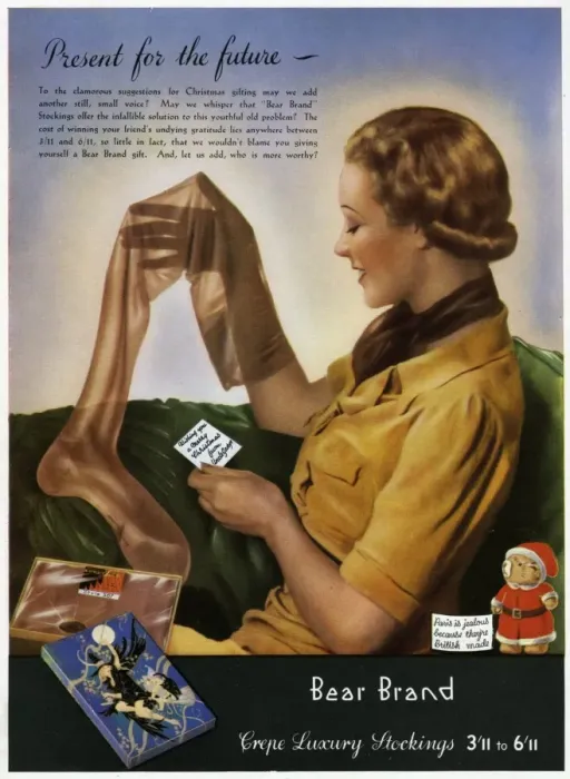 Framed Print : Advert for Stockings by Bear Brand 1937 Framed Print : Advert for Stockings by Bear Brand 1937
