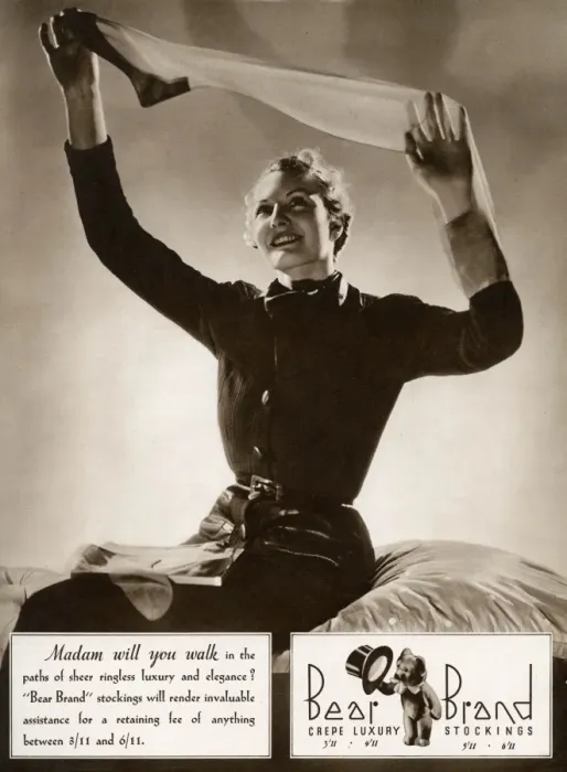 Framed Print : Advert for Stockings by Bear Brand 1937 Framed Print : Advert for Stockings by Bear Brand 1937